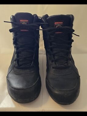 Skechers Black Waterproof Men's Lace-Up Work Boots